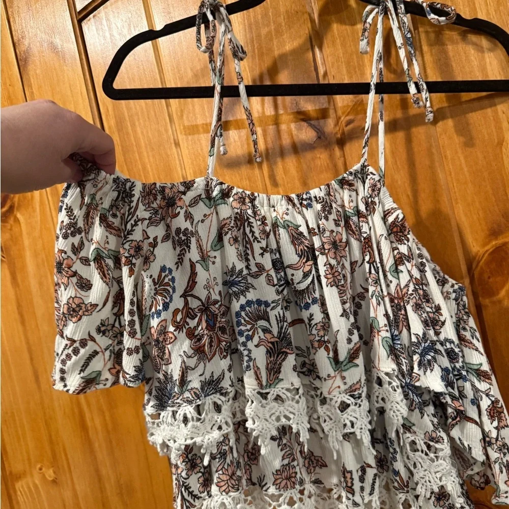 Boot Barn x All Things Are Possible Floral Off-Shoulder Top with Lace Trim - Picture 3 of 4